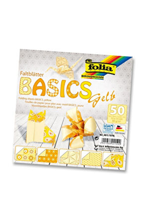 Origami Kağıdı Sarı 15x15cm 50 Sayfa 5 Desen