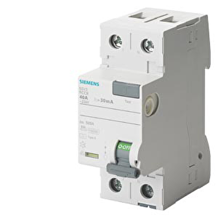 Siemens 5SV3312-6, 25 Amper, 30mA, Monofaze, Kaçak Akım K. Rölesi