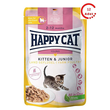 Happy Cat Tavuklu Tahılsız Yavru Kedi Konservesi 85gr x 12 Adet