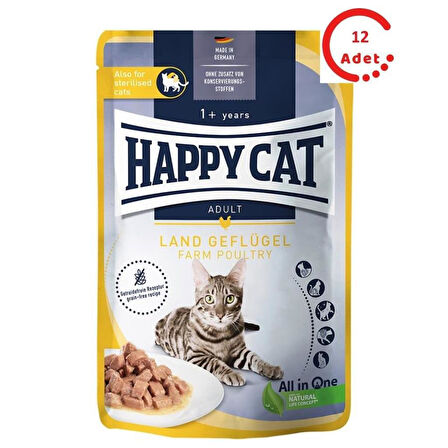 Happy Cat Tavuklu Tahılsız Kısırlaştırılmış Kedi Konservesi 85gr x 12 Adet 