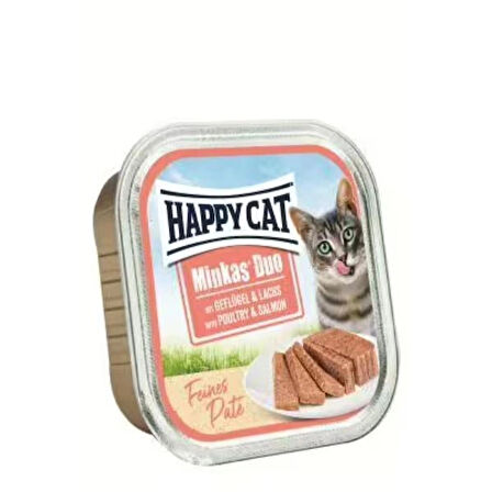 Happy Cat Minkas Duo Tavuk & Somon Kedi Konserve Mama 100g