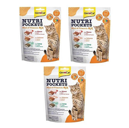 GimCat Nutri Pockets Malt Vitamin Mix Kedi Ödülü 3 x 150 gr