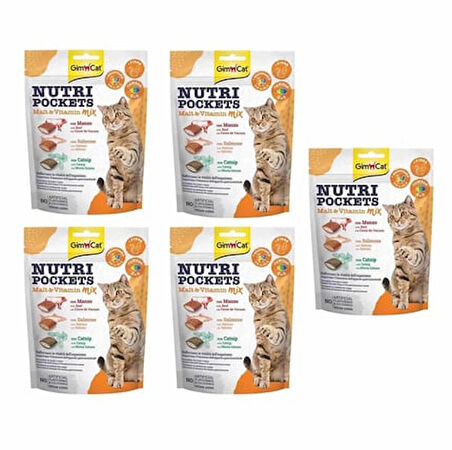 GimCat Nutri Pockets Malt Vitamin Mix Kedi Ödülü 5 x 150 gr