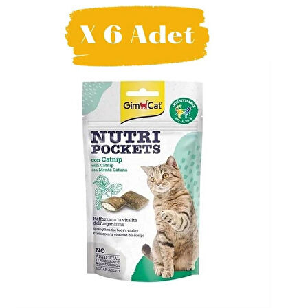 Gimcat Nutri Pockets Kedi Otlu Kedi Ödülü 6 x 60 Gr