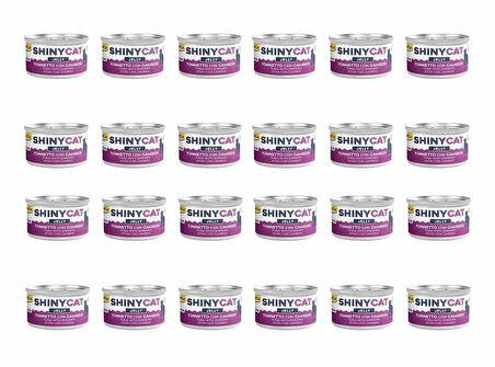 GimCat Shinycat Karidesli Ve Ton Balıklı Konserve Kedi Maması 70 Gr (24 Adet)