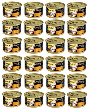 GimCat ShinyCat Tuna Balıklı ve Tavuklu Jöleli Kedi Konservesi 70 Gr (24 ADET)