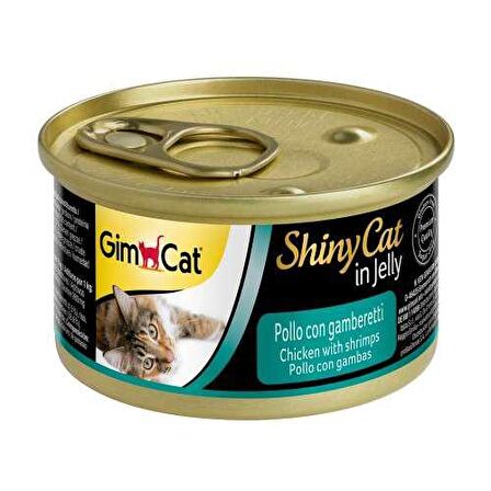 GimCat ShinyCat Tavuk Etli ve Karidesli Jöleli Kedi Konservesi 70 Gr