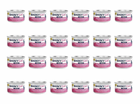 GimCat Shinycat Tavuklu Ve Karidesli Konserve Kedi Maması 70 Gr (24 Adet)