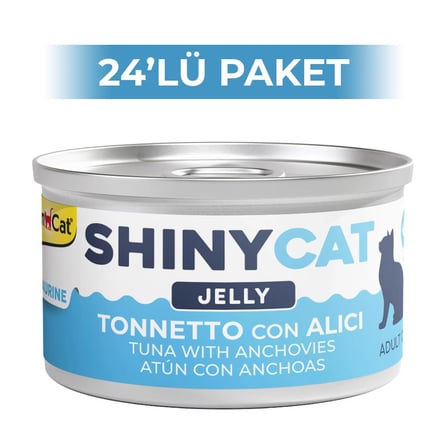 GimCat Shinycat Jöle İçinde Ançuezli ve Ton Balıklı Kedi Konservesi 70 gr 24 Adet