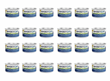 GimCat Shinycat Broth Beyaz Balıklı Ton Balıklı Konserve Kedi Maması 70 Gr (24 Adet)