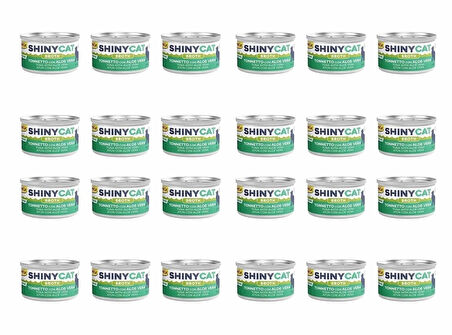 GimCat Shinycat Broth Aloe Veralı Ton Balıklı Konserve Kedi Maması 70 Gr (24 Adet)