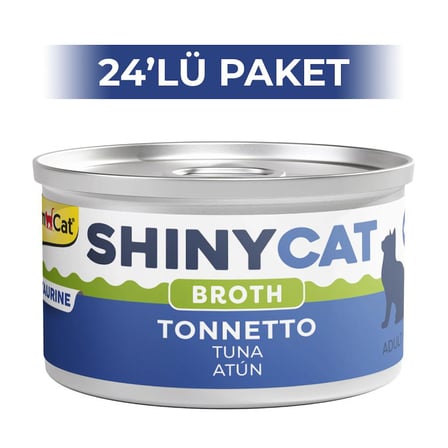 GimCat Shinycat Broth Sos İçinde Ton Balıklı Kedi Konservesi 70 gr 24 Adet
