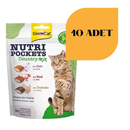 GimCat Nutri Pockets Country Mix Kedi Ödülü 150 g (10 Adet)