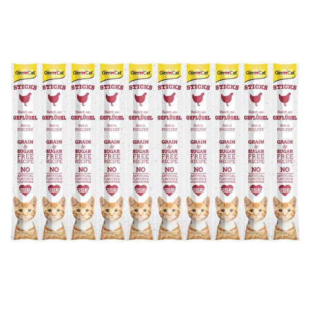 GimCat Sticks Kümes Hayvanı etli Ödül Çubukları 50 gr - 10'lu