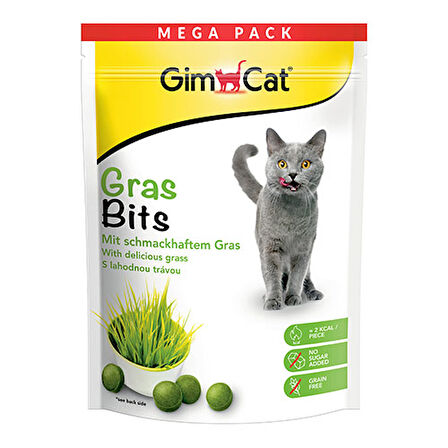 GimCat Gras Bits Çimen Aromalı Sindirim Sistemi Destekleyici Şekersiz Kedi Ödül Maması 425 Gr 