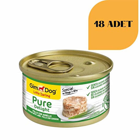 Gimdog Pure Delight Köpek Maması Tavuklu Kuzu Etli 150 g (18 Adet)