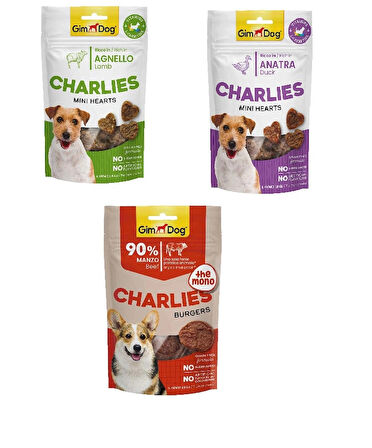 GimDog Charlies Kuzulu + Ördekli + Biftekli Köpek Ödül Maması 70 Gr