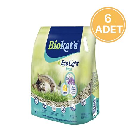 Biokat's Eco Light Fresh Spring Blossom Pelet Kedi Kumu 5lt (6 Adet)