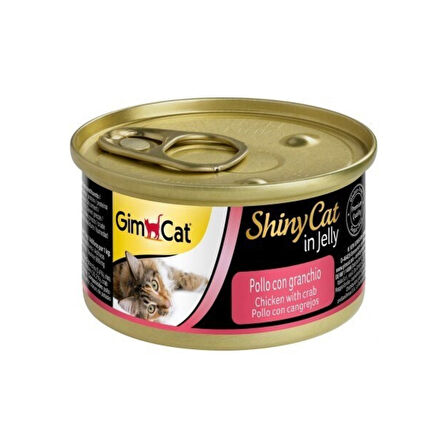 Gimcat Shiny Cat in Jelly Tavuklu ve Yengeçli Yetişkin Kedi Konservesi 70 Gr ( 24 ADET )