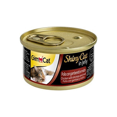 Gimcat Shiny Cat Jelly Tavuklu Karidesli Ve Malt Özlü Yetişkin Kedi Konservesi 70 Gr ( 24 ADET )