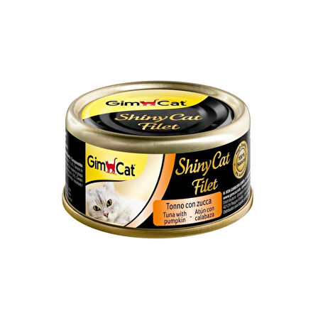 Gimcat Shiny Cat Fileto Tuna Balıklı ve Balkabaklı Yetişkin Kedi Konservesi 70 Gr ( 24 ADET )