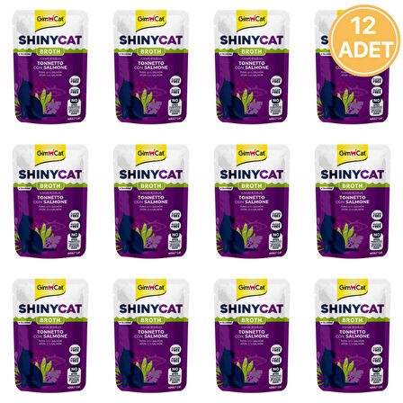 Gimcat Shinycat Pouch Ton Balığı ve Somonlu Yetişkin Kedi Konservesi 70 Gr (12 Adet)