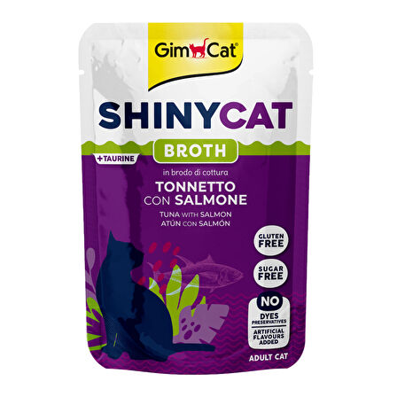 Gimcat Shinycat Pouch Ton Balığı ve Somonlu Yetişkin Kedi Konservesi 70 Gr (12 Adet)