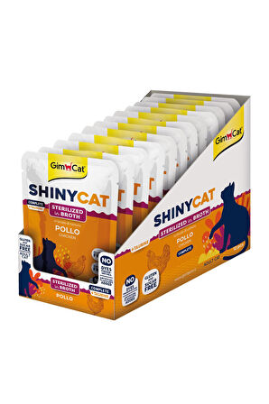 Shinycat Pouch Tavuk Kısırlaştırılmış kediler için 70grx12