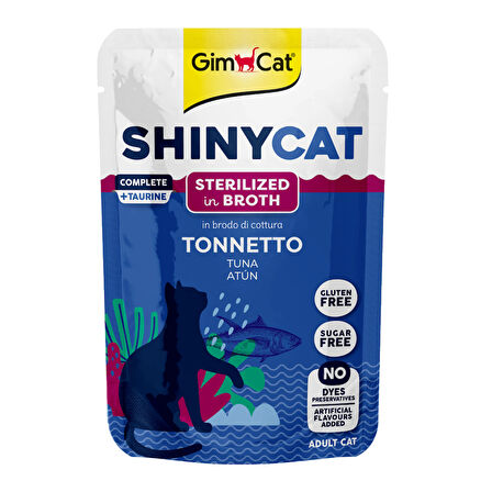 Gimcat Shinycat Pouch Ton Balıklı Kısırlaştırılmış Yetişkin Kedi Konservesi 70 Gr (12 Adet)