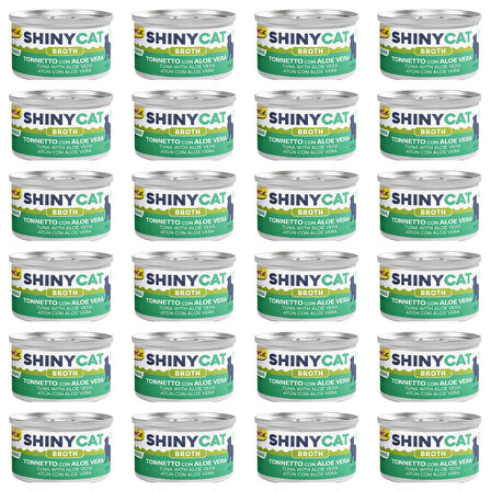 Gimcat Shiny Cat Broth (Sos içinde) Aloe Veralı Ton Yetişkin Kedi Konservesi 70 Gr (24 Adet)