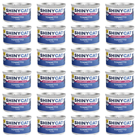 Gimcat Shiny Cat Jöle İçersinde Ton Balıklı Yetişkin Kısır Kedi Konservesi 70 Gr (24 Adet)