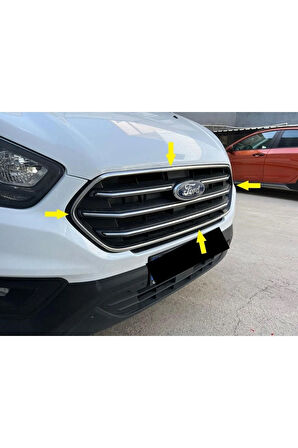 Ford Custom Krom Ön Panjur+çerçeve 8 Parça 2018 Ve Üzeri Paslanmaz Çelik