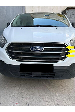 Ford Custom Krom Ön Panjur+çerçeve 8 Parça 2018 Ve Üzeri Paslanmaz Çelik