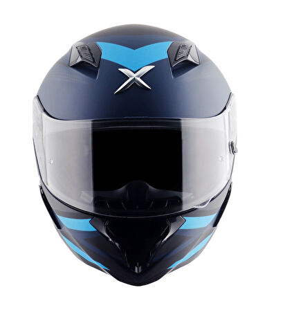 Axor Hunter Cornet Motosiklet Kask Black Blue  MAT