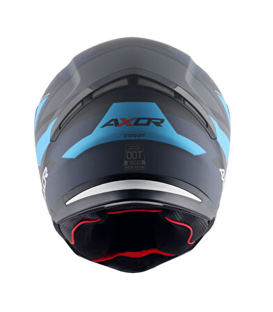 Axor Hunter Cornet Motosiklet Kask Black Blue  MAT