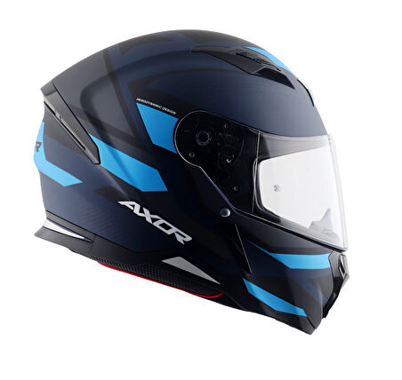 Axor Hunter Cornet Motosiklet Kask Black Blue  MAT