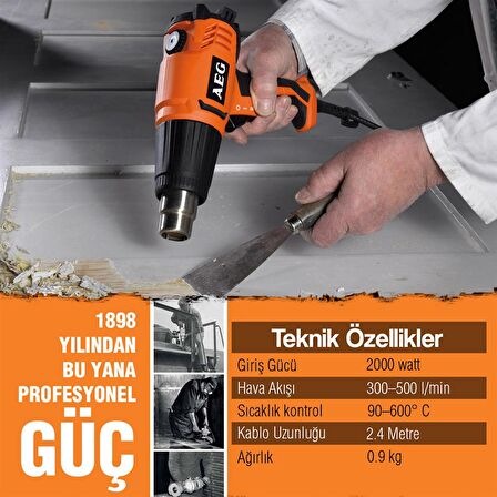 AEG HG 600 V Sıcak Hava Tabancası 2000W - T4935441025