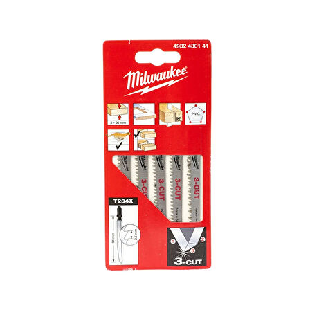 Milwaukee Ahşap Dekupaj Bıçağı T234X 91 mm 5'li- 4932430141