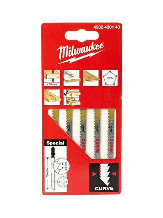 Milwaukee Ahşap Dekupaj Bıçağı Special 75 mm Çift Diş Kavisli- 4932430143