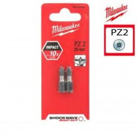 Milwaukee Bits Uç Pz2 25Mm 2Lı Pkt
