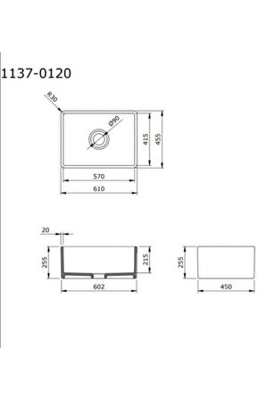 Bocchi Lavello Mutfak Evyesi 60 Cm Gri 1137-006-0120