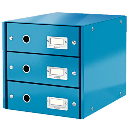 Leitz Wow C&S 3 Çekmeceli Evrak Rafı Metalik Mavi 60480036