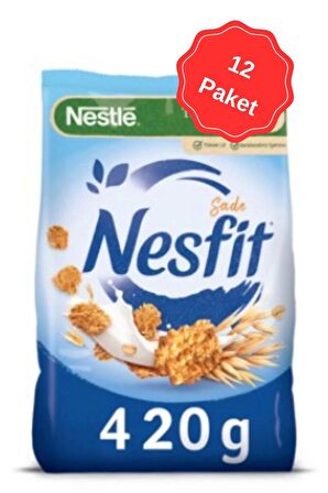 Nesfit Sade Kahvaltılık Gevrek 420G x 12 Adet