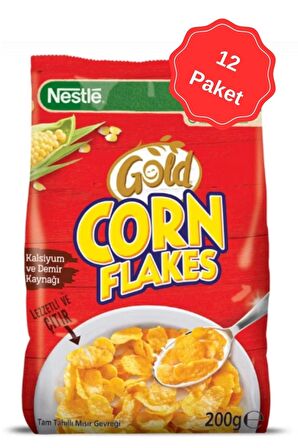 Nestle Gold Corn Flakes Mısır Gevreği 200G x 12 Adet