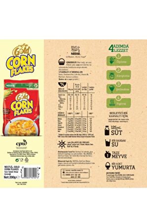 Nestle Gold Corn Flakes Mısır Gevreği 200G x 12 Adet