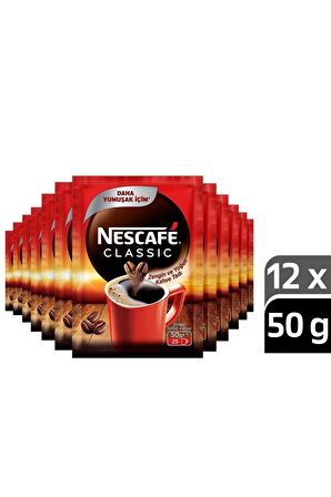 Nescafe Classic Çözünebilir Kahve Ekopaket 50G x 12 Adet