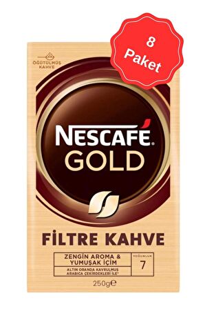 Nescafe Gold Öğütülmüş Filtre Kahve 250G x 8 Adet