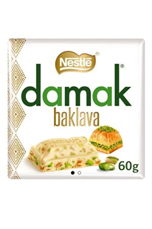 Damak Baklavalı Beyaz Çikolata 60G (6 Lı x 24 Kutu)