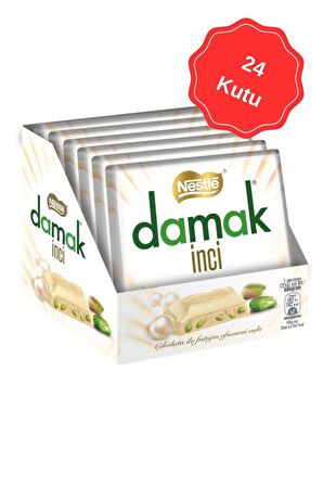 Damak İnci Antep Fıstıklı Beyaz Çikolata 60G (6 Lı x 24 Kutu)