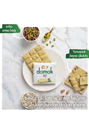 Damak İnci Antep Fıstıklı Beyaz Çikolata 60G (6 Lı x 24 Kutu)